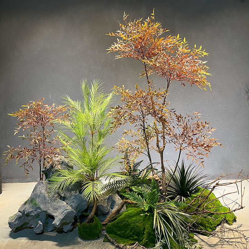 盆栽大型南天竹免打理绿植装饰假树仿真树客厅落地装饰摆件