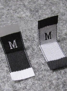 100pcs Clothing Size Label Black Text White Garment Clothes