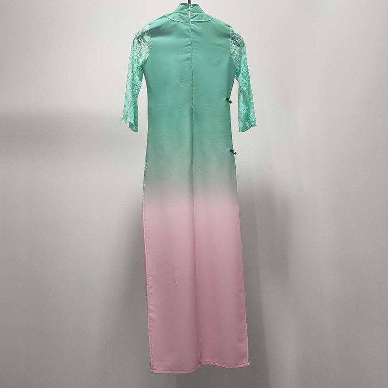 现代舞演出服女茉莉花舞蹈服旗袍中国风练功服群舞修身艺考表演服