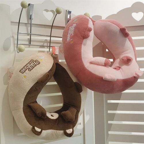 新品记忆棉U型颈枕午休护颈脖子卡通可爱旅行便携车载UY形枕头颈