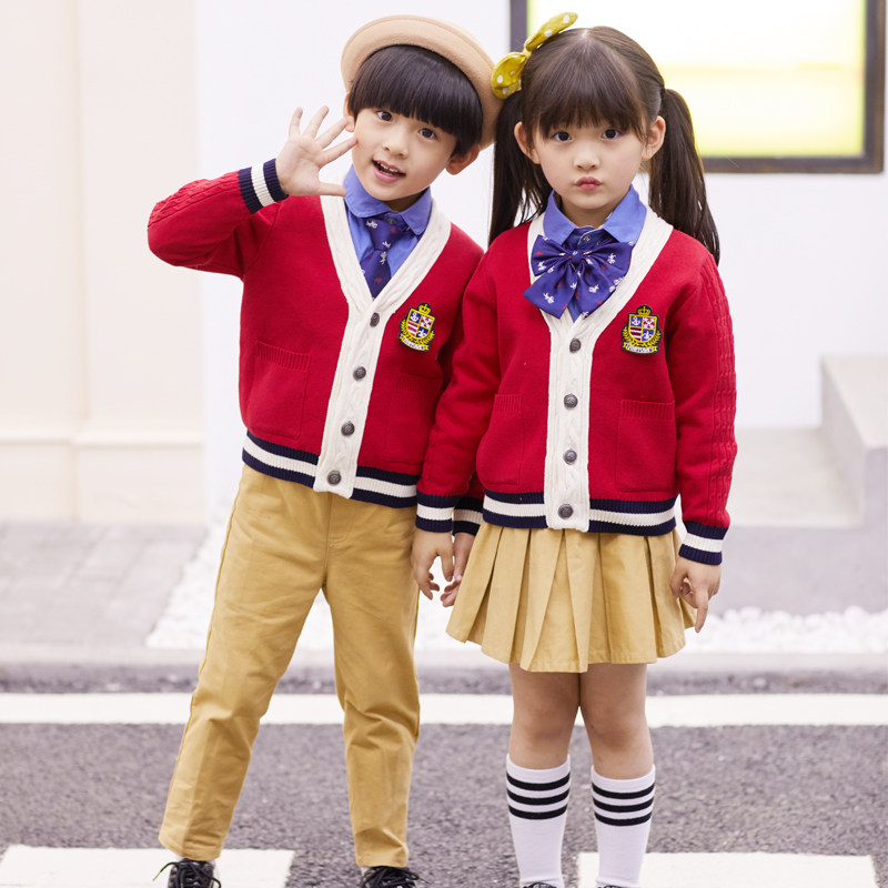 新品幼儿园园服春秋套装英伦学院风儿童演出班服老T师小学生校服
