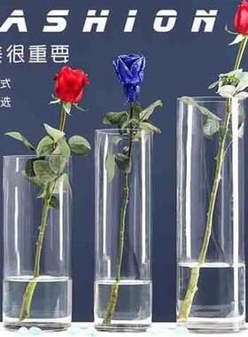 新品pc花瓶落地直筒水培富贵竹加厚透明玻璃O花瓶鱼缸婚庆路引水