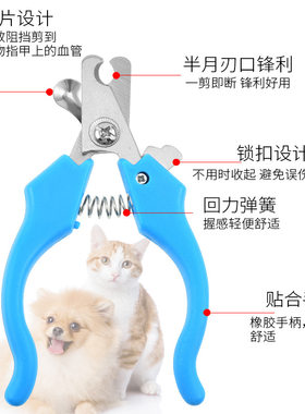 极速宠物指甲剪4件套套装不锈y钢宠物剪猫狗指甲钳多用途宠物剪刀