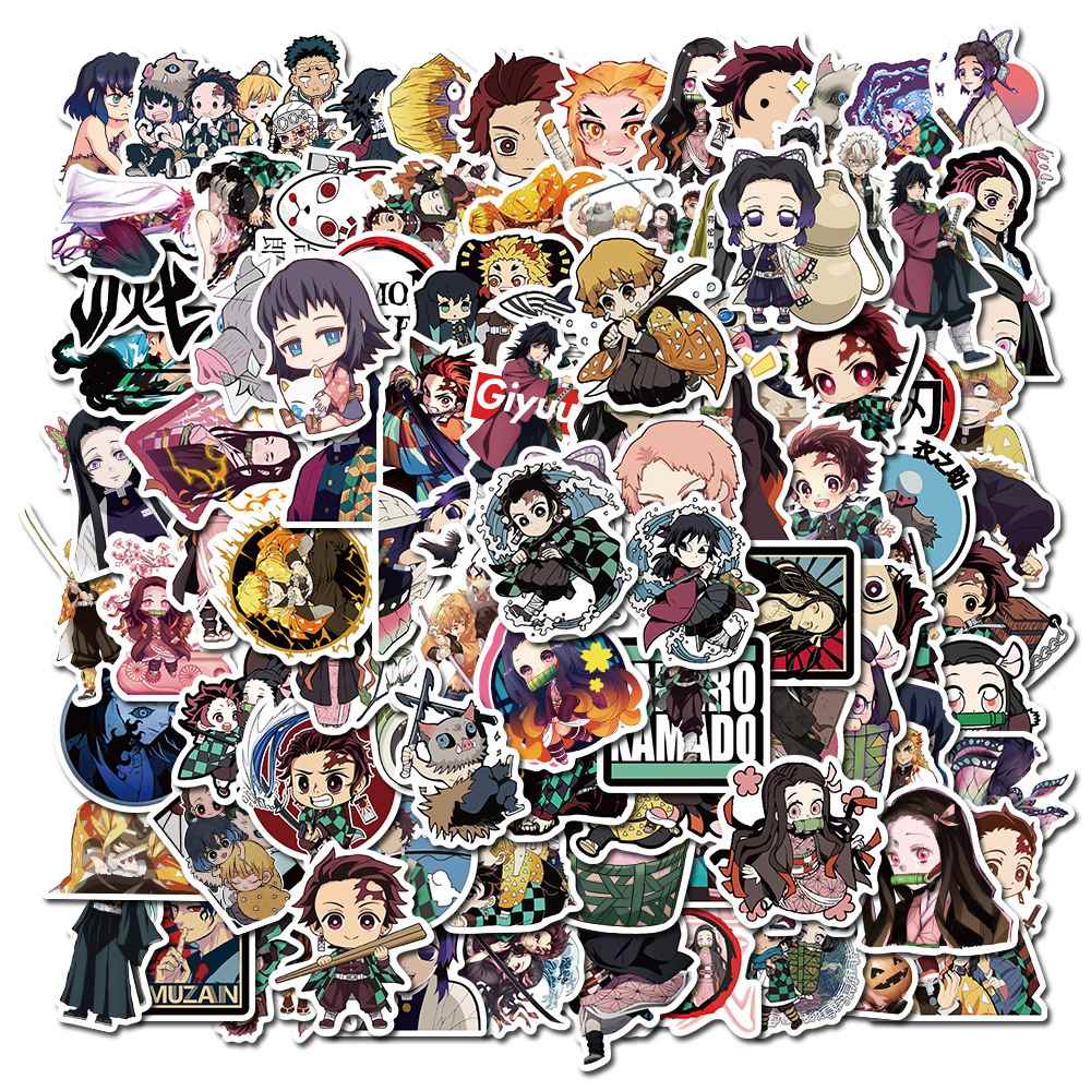 极速50/100Pcs Anime Sticker Demon Slayer StickeSr Waterproof