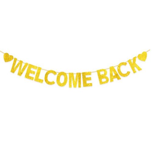 新品幼儿园开学装饰k拉旗WELCOME BACK返校商场办公室聚会背景布