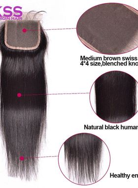 极速9A 4X4 lacie closure frontal hair straight wave human ha