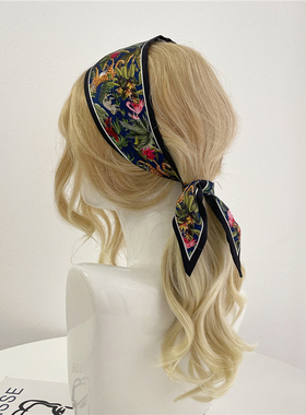极速Women Silk kSatin Hair Band Scarf Skinny Neck Tie Print