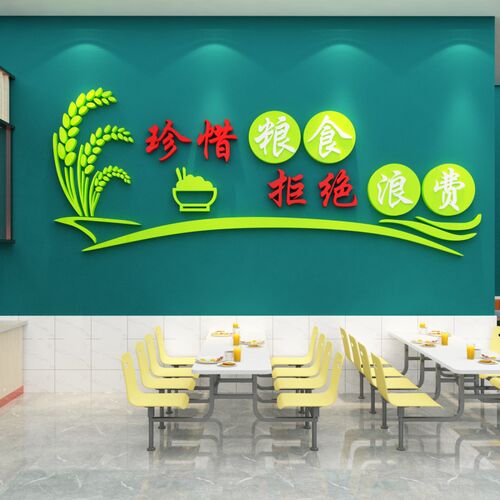 极速食堂标语节约粮食文化墙饭员工饭厅布置拒绝浪费W光碟行动贴