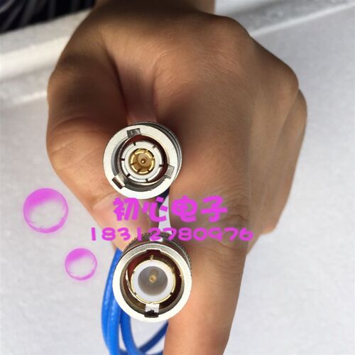 新品BNC三卡口/三爪转二卡口两爪RG316G蓝色线 三同轴BNC转普通BN