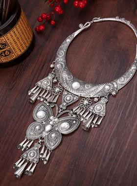 极速项圈民族项i链风苗银饰品复古苗族新款舞蹈大夸张侗族配饰特