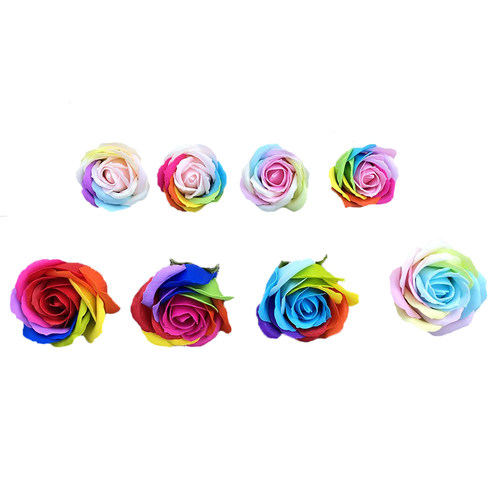 新品25pcs/box Colorful Rose Decorative Flower ASrtificial Fl