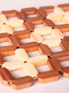 极速Bamboo Engraving Cusp Mat Thick Adiabatic Bowl Plate Pad