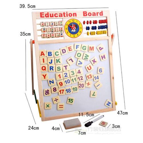新品Abacuse Wooden Letters Numbers Blackboard Magnetic Board