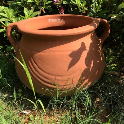 极速厂家b直销大号红陶盆-素烧花盆-欧式陶盆-双耳大口红陶罐陶土