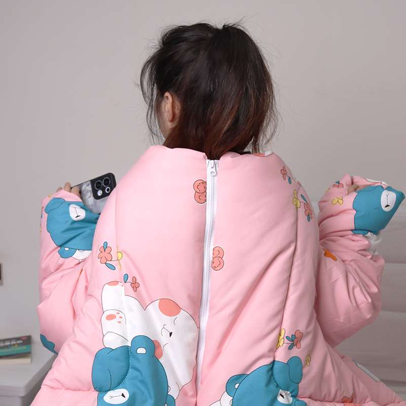 极速懒人被子连体带袖子儿童w防踢被冬季车载单人可穿多功能沙发