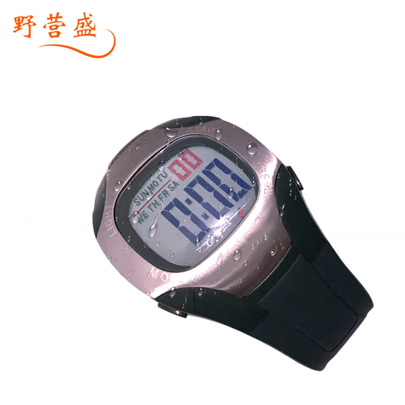 速发野营盛PC2004腕式秒表金属表壳腕式单排计时器夜光防水多功能