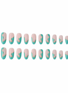 极速24P Removable Balleriuna Press On Nail Art Long Round He