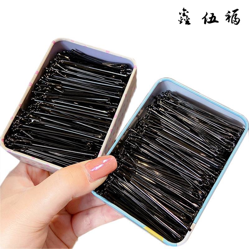 极速黑色钢弧形刘海一字侧t边夹碎发夹子头饰头发卡子女铁丝一字