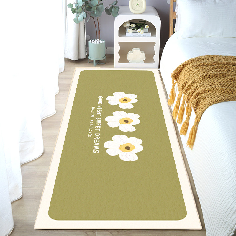 极速奶油风床边毯主卧床s前少女房间花朵小地毯客厅沙发茶几地垫
