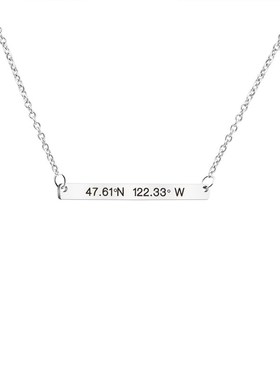 极速One word long DoIY lettering titanium steel necklace per