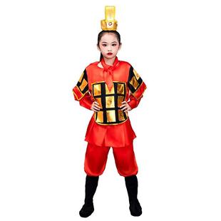 极速满江红演出服儿童p花木兰朗诵表演服舞蹈服装古代武士士兵服