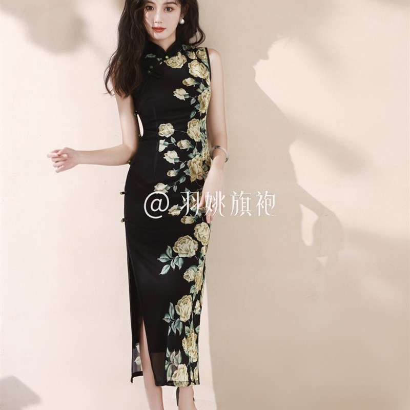 好货无袖旗袍2025新式女民国老上海旧事文艺复古优雅显瘦日常走秀