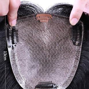 L假发片女长发隐形无痕一片式真发全真头顶补发片增发量遮白发贴