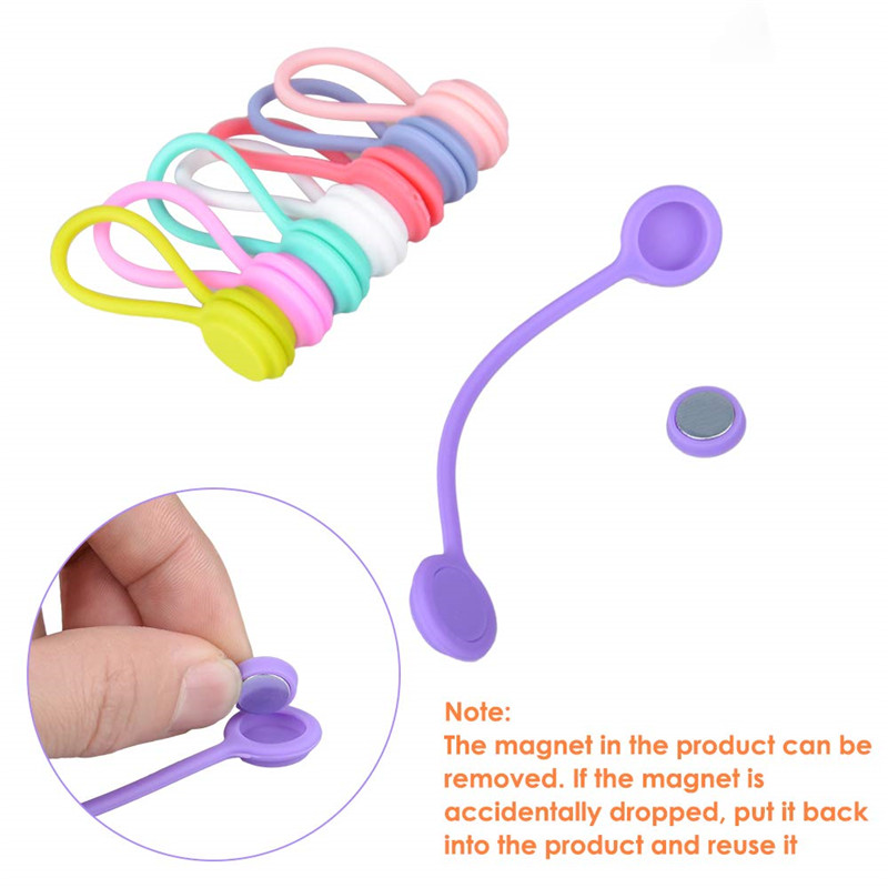 3/10Pcs Magnetic Silicone Earphone Cord Winder Cable Holder