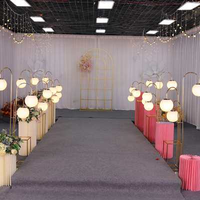极速婚庆婚礼道具时光路引灯冰条铁艺金色舞台布置水晶圆球布置装