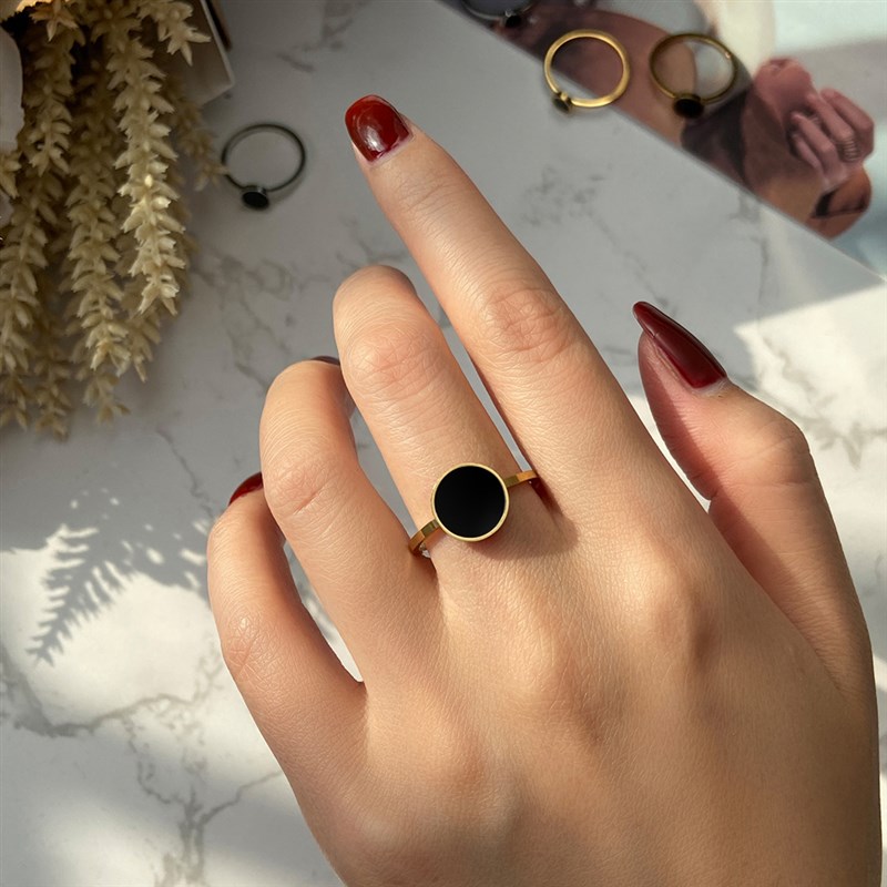 Stainless Steel Rings Fashion ndy OL Style Anniversary Black