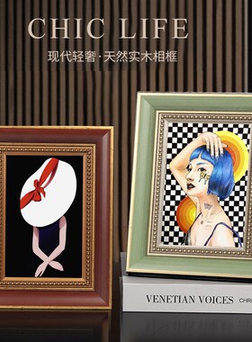 好货欧式复古实木相框3 6 7 10寸木质相片框挂墙相册影楼古典画框