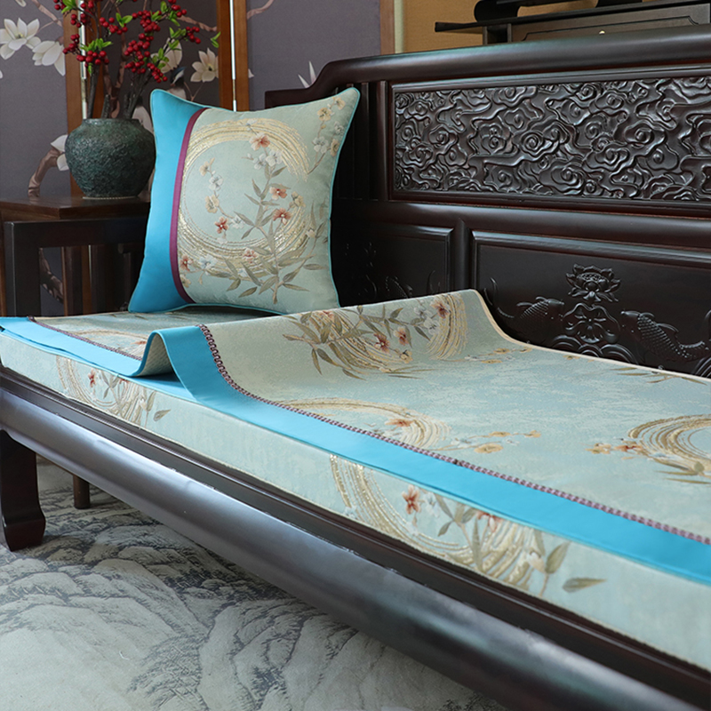 高档新中式沙发垫 套罩盖巾红实木座垫简约123垫子定制可水洗四季