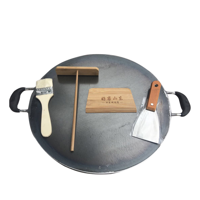 好货平板鏊子商用家用熟铁煎饼锅 煎饼果子机 鸡蛋饼平底锅 摆摊