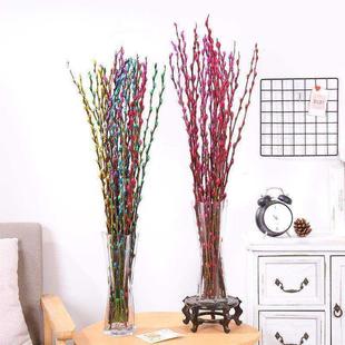 【保障】银e柳真花鲜枝年宵花卉银柳干花花束彩色柳枝耐寒水培