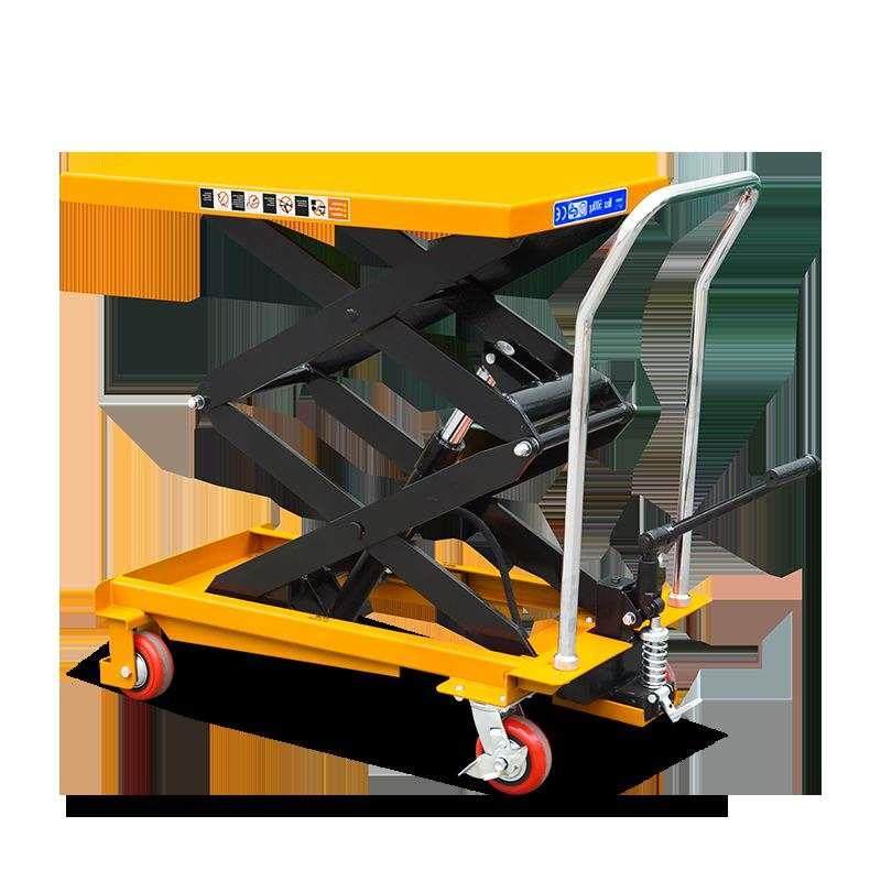 爵力手动液压平台移动升高手动升降机模具车搬运车升降平台小推车