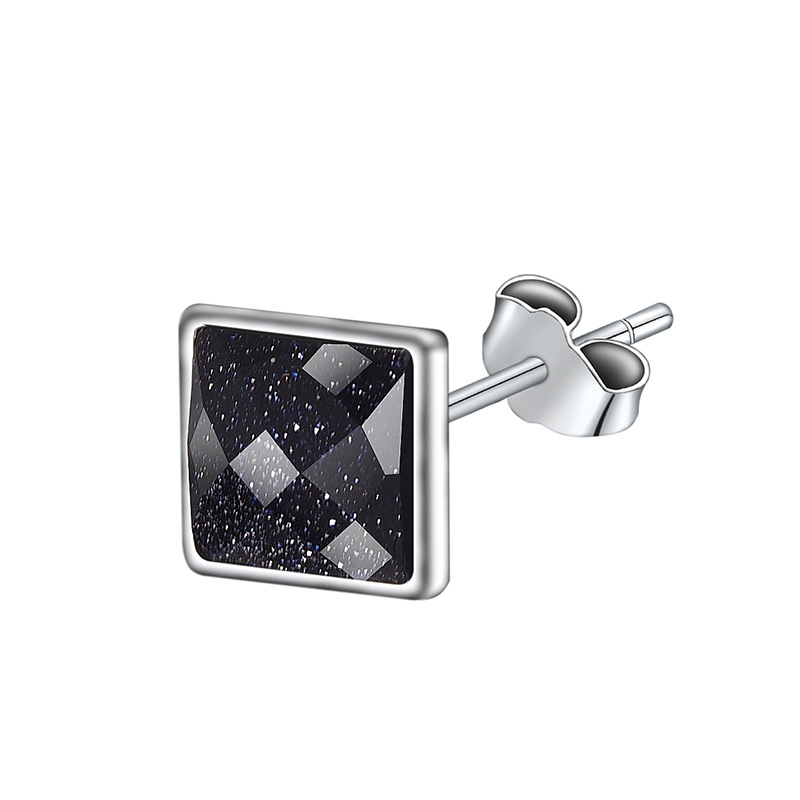 韩国男士耳钉黑色单只韩版个性耳针潮男生复古圆形简约耳针耳饰