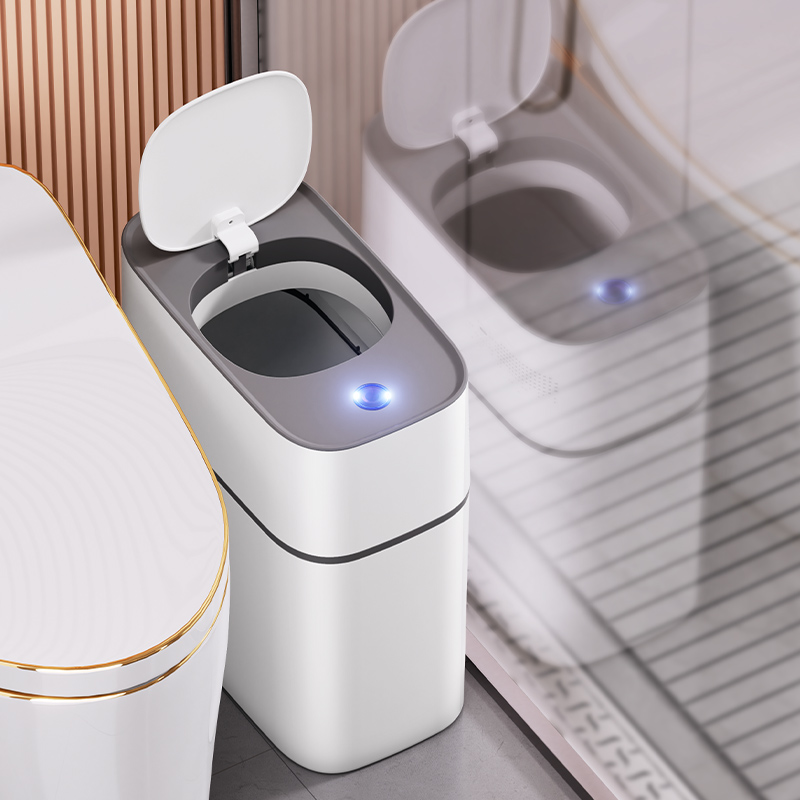 电动智能感应式垃圾桶化妆室厕所专用家用客厅自动夹缝2022