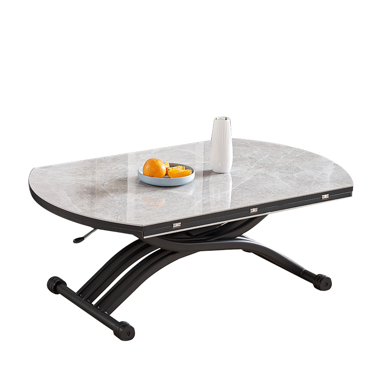 新品達(dá)發(fā)堡巖板升降茶幾餐桌兩用一體式小戶(hù)型客廳家用桌變折疊多