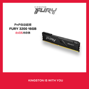 16GB Beast野兽系列 DDR4 机内存条 骇客神条 3200台式 金士顿FURY