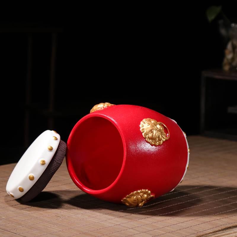 创意陶瓷小号茶叶罐随身迷你便携密封罐储存罐防潮罐家用空罐茶盒