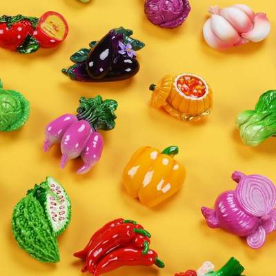2023新款仿真食物蔬菜水果冰箱贴磁贴3d立体创意磁力装饰贴吸铁石