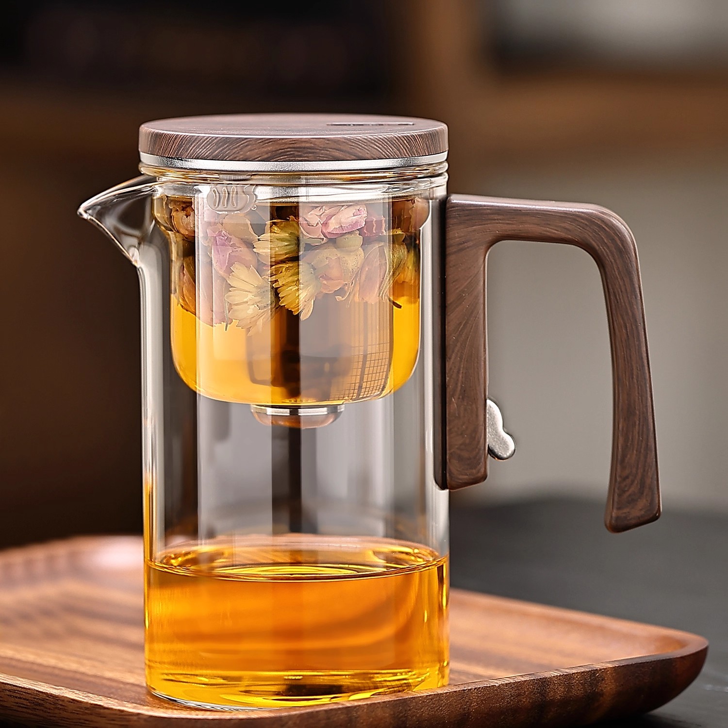 新款玻璃飘逸杯泡茶壶磁吸茶水分离杯办公泡茶神器家用花茶冲茶器