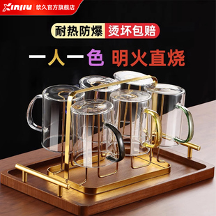 透明玻璃杯水杯家用耐高温带把高硼硅泡茶杯子牛奶男女喝绿茶茶杯