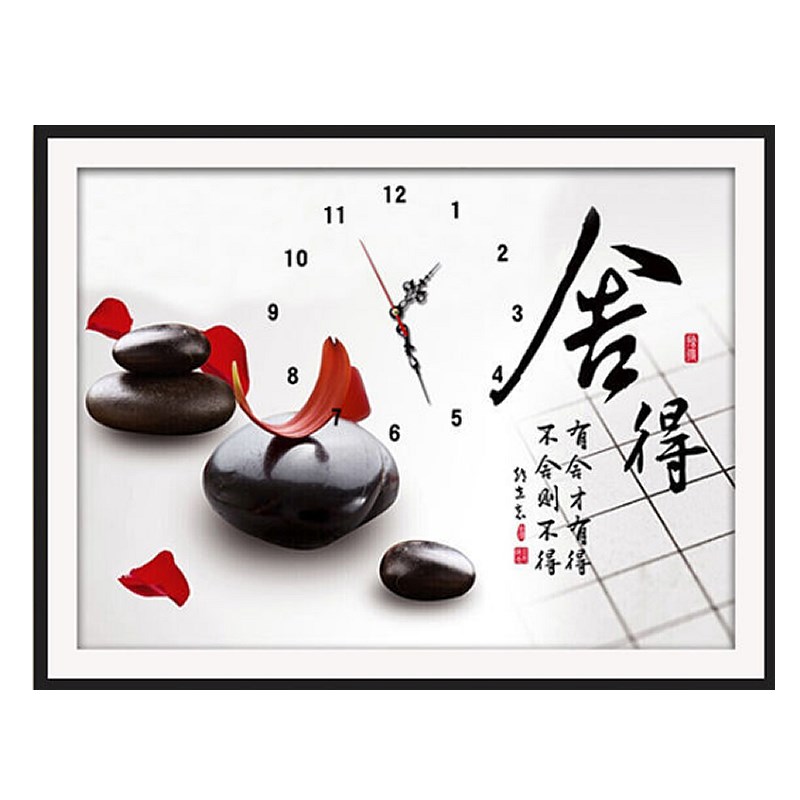 5d带钟b表钻石绣2025新款满钻舍得卧室简单贴钻十字绣客厅时钟书