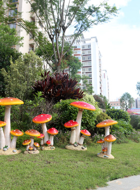 户外花园装饰 庭院 幼儿v园摆件树脂玻璃钢雕塑小品仿真蘑菇摆件