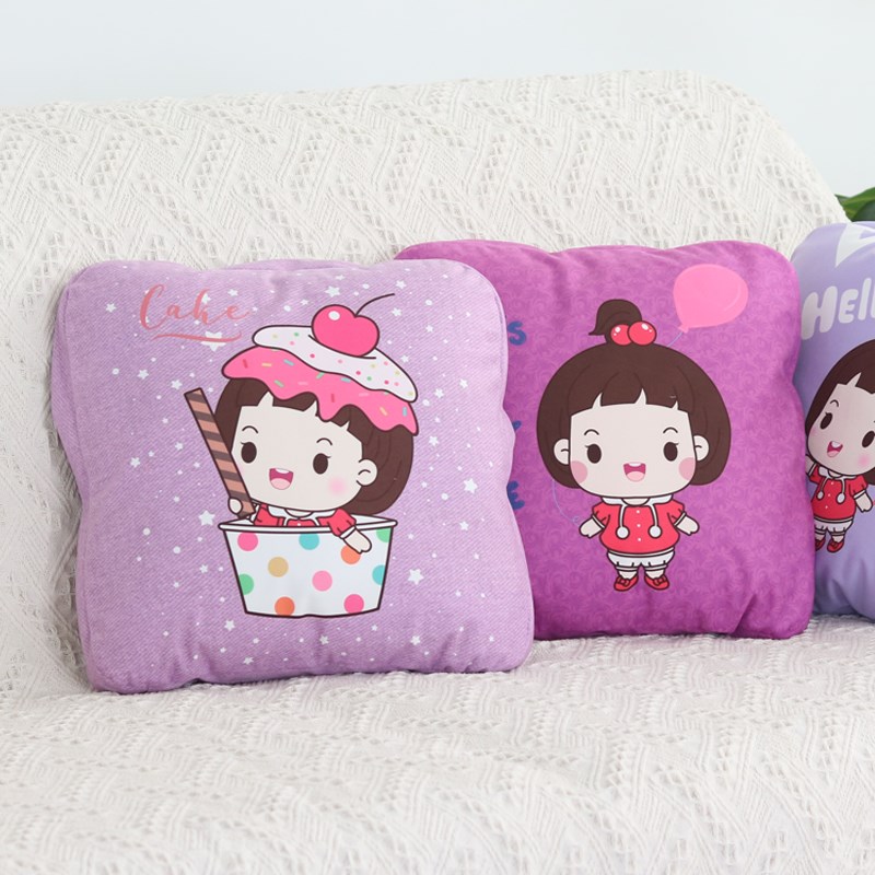 卡通抱枕被子两用靠背垫汽车抱枕毯沙发枕头被午S睡毯珊瑚绒二合