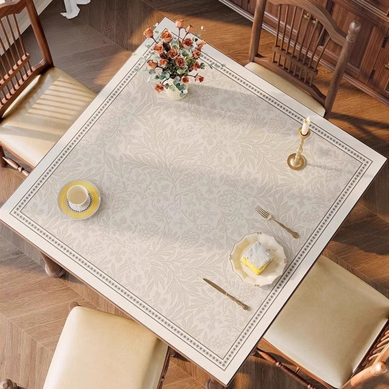 正方形皮革桌垫防水防油防烫方桌桌布麻将桌N面垫高级感免洗餐桌