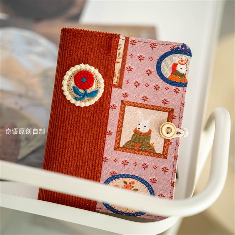 灯芯绒布艺拼布文艺复古可爱A5A6活页线装手账笔日记本子旅行记事,文具电教/文化用品/商务用品,笔记本/记事本,淘宝优惠券,粉丝福利购,淘宝优惠卷