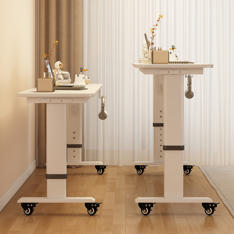 跨床桌懒人可移动升降床上桌学习桌家用卧室床边小V桌子床尾长条