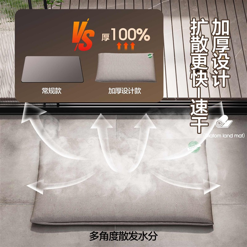 家用浴室坑走廊吸水防p滑垫地毯速干沐淋浴环保硅藻泥土卫生间门